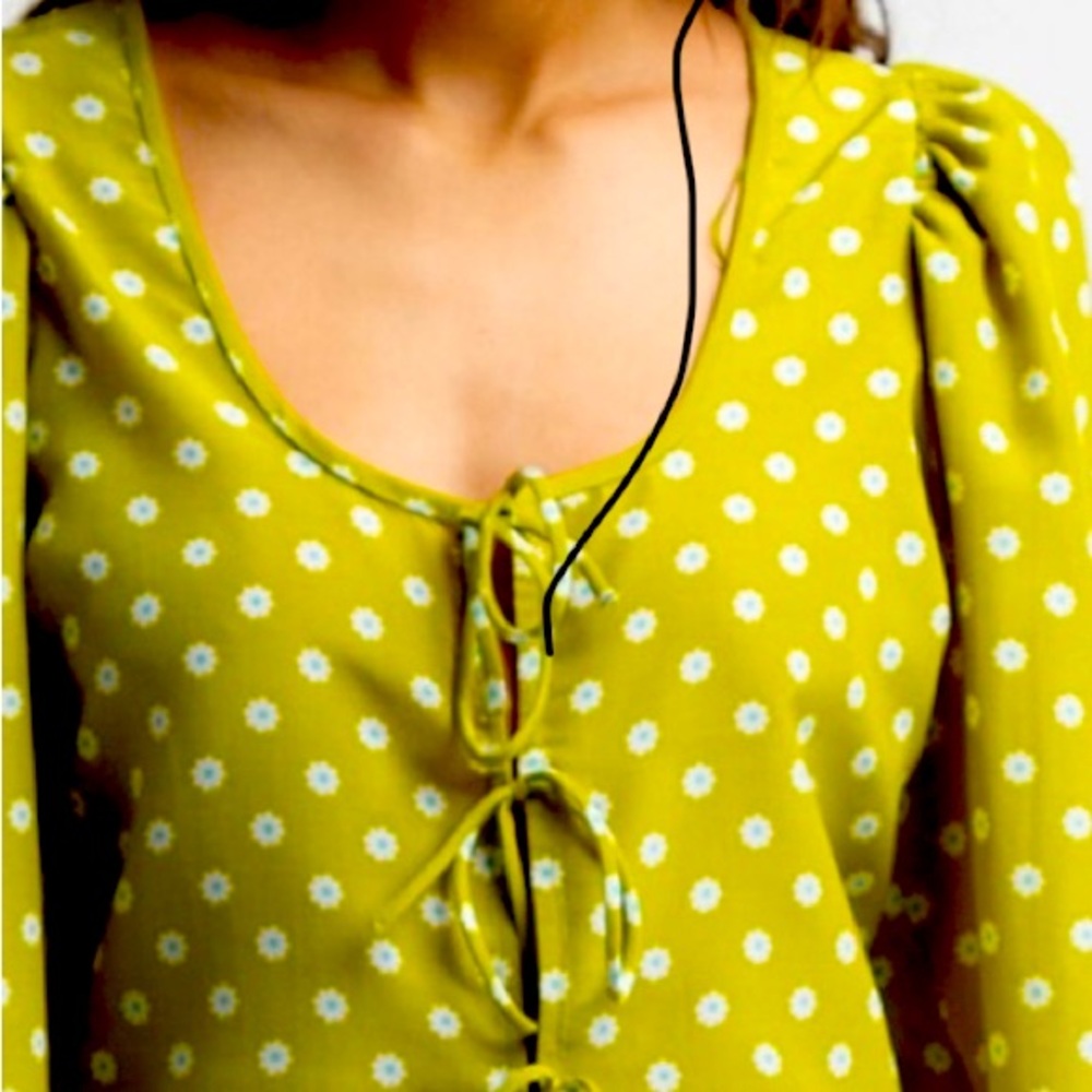 Green Polka Dot Blouse